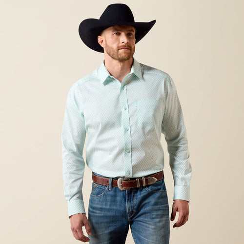 Ariat Men's Everything Blue Glow Southwest Geo Print Classic Fit Button Long Sleeve Shirt 10073897