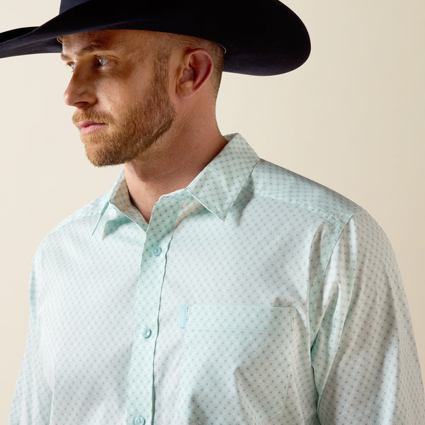 Ariat Men's Everything Blue Glow Southwest Geo Print Classic Fit Button Long Sleeve Shirt 10073897