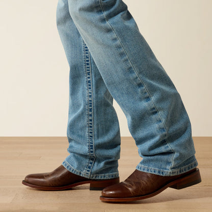 Ariat Men’s M4 Gus Light Wash Relaxed Fit Stackable Bootcut Jeans 10072948