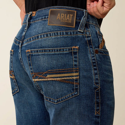 Ariat Men’s M4 Thornton Heath Medium Wash Relaxed Fit Stackable Bootcut Jeans 10074800