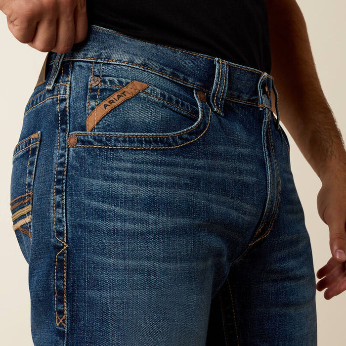 Ariat Men’s M4 Thornton Heath Medium Wash Relaxed Fit Stackable Bootcut Jeans 10074800