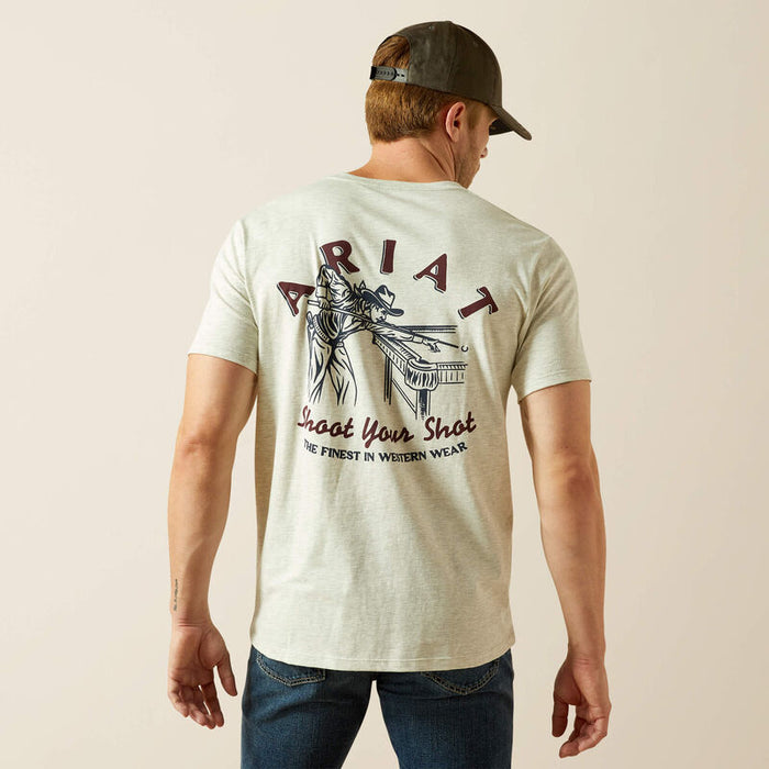 Ariat Men's Oatmeal Heather Straight Shooter Graphic Tee Shirt 10062412