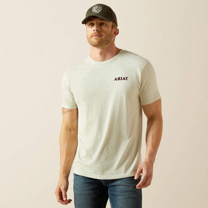 Ariat Men's Oatmeal Heather Straight Shooter Graphic Tee Shirt 10062412