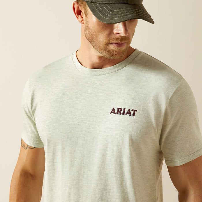 Ariat Men's Oatmeal Heather Straight Shooter Graphic Tee Shirt 10062412