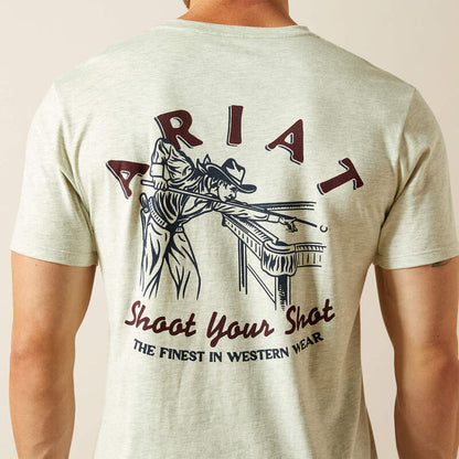 Ariat Men's Oatmeal Heather Straight Shooter Graphic Tee Shirt 10062412