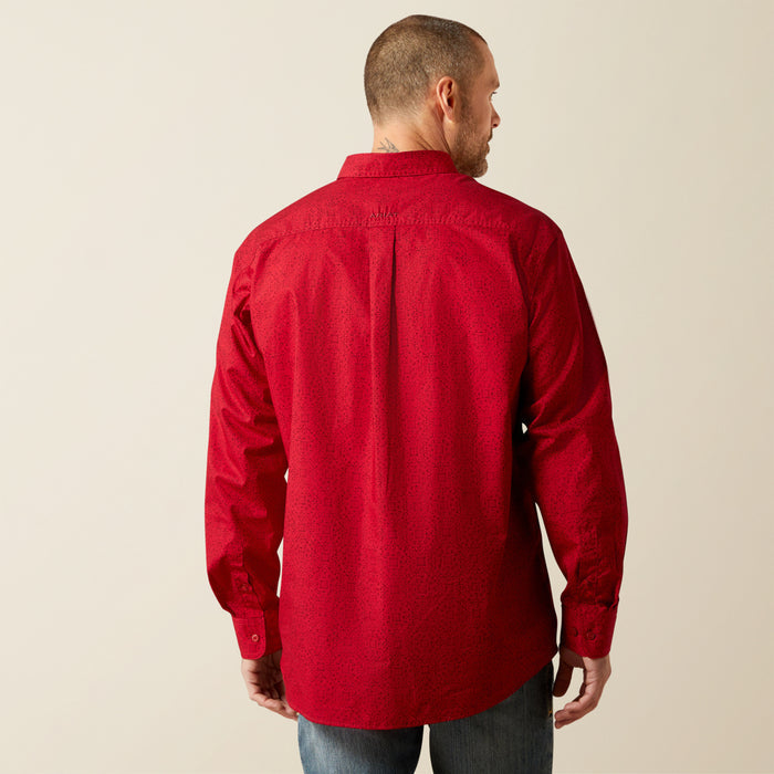 Ariat Men's Tyson Red Abstract Print Classic Fit Button Long Sleeve Western Shirt 10065853