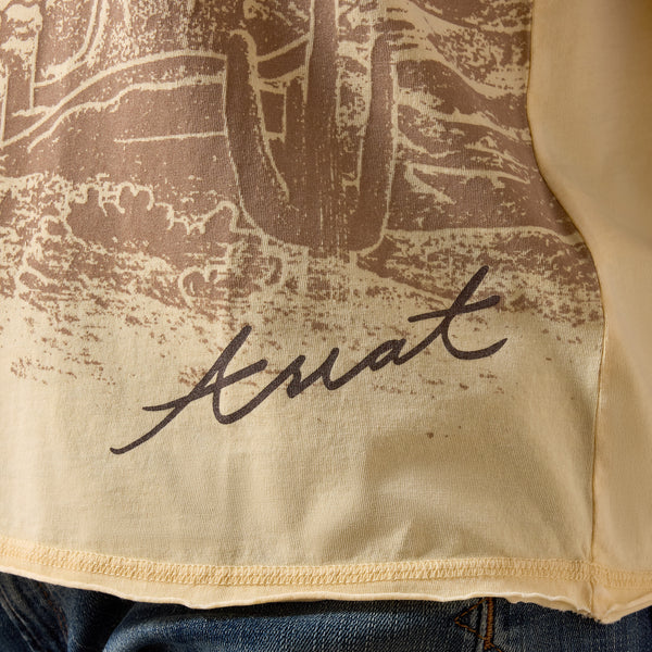 Ariat Women's Cornhusk Yellow Desert Vista Graphic Print Sleeveless Tank Tee 10073545