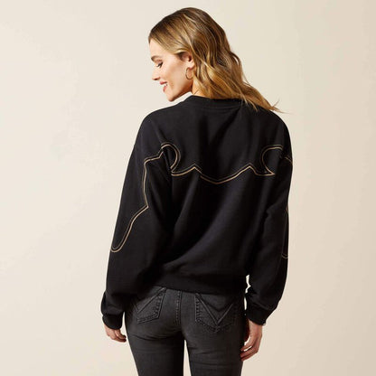 Ariat Women's Hickory Black Western Embroidered Pullover Sweatshirt 10065946