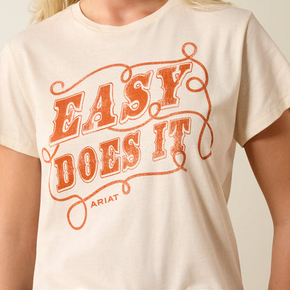 Ariat Women's Natural 'Easy Does It' Graphic Print Short Sleeve Fit Tee 10078384