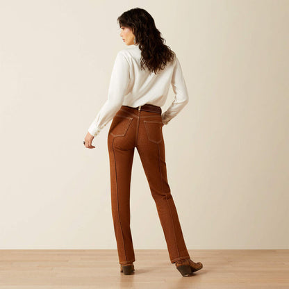 Ariat Women's Pecan Brown Ultra High-Rise Western Utility Relaxed Straight Leg Jeans 10061722