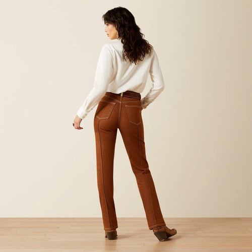 Ariat Women's Pecan Brown Ultra High-Rise Western Utility Relaxed Straight Leg Jeans 10061722