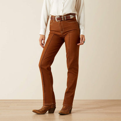 Ariat Women's Pecan Brown Ultra High-Rise Western Utility Relaxed Straight Leg Jeans 10061722