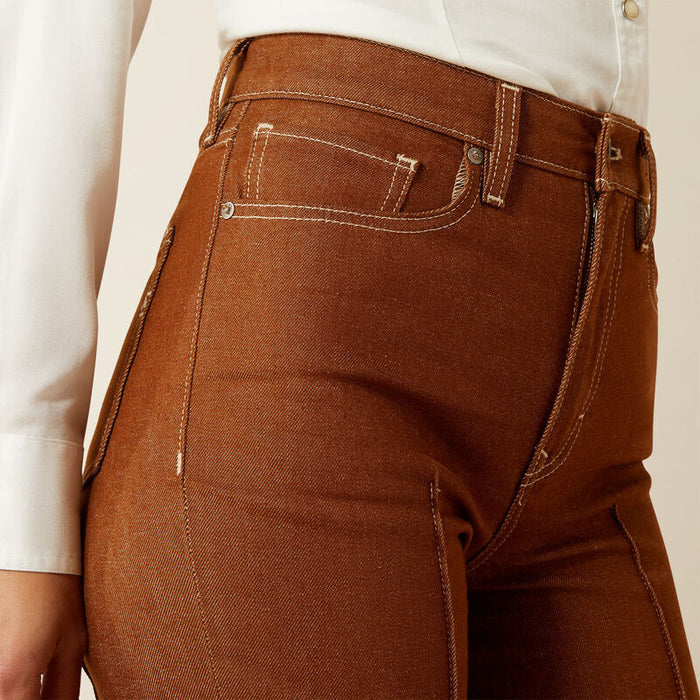 Ariat Women's Pecan Brown Ultra High-Rise Western Utility Relaxed Straight Leg Jeans 10061722
