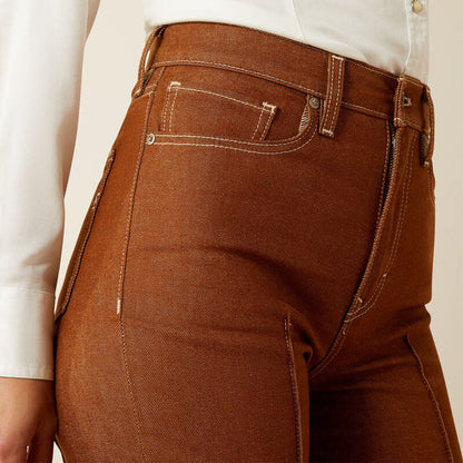 Ariat Women's Pecan Brown Ultra High-Rise Western Utility Relaxed Straight Leg Jeans 10061722