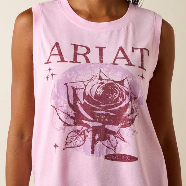 Ariat Women's Pink Canyon Rose Graphic Print Sleeveless Tank Tee 10073514