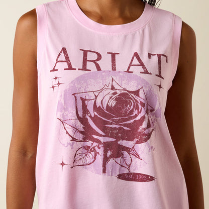 Ariat Women's Pink Canyon Rose Graphic Print Sleeveless Tank Tee 10073514