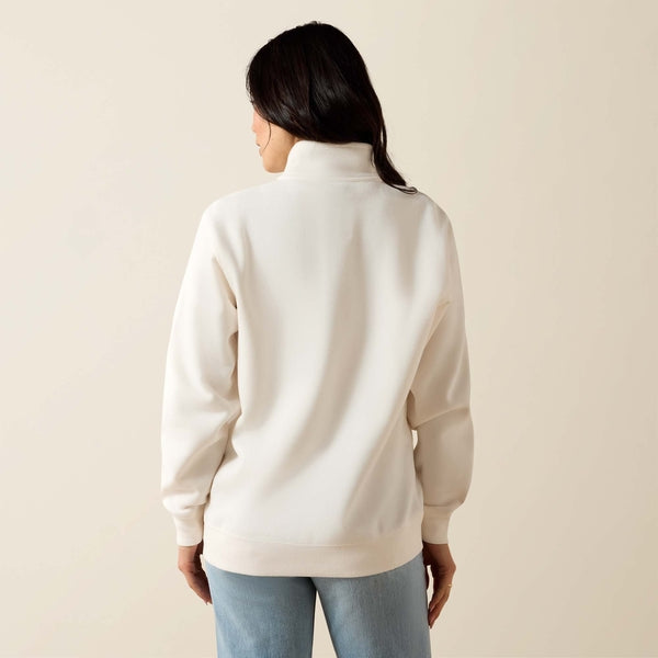 Ariat Women's Sea Salt Western Traveler Graphic Print 1/2 Zip Mock Neck Sweatshirt 10071161