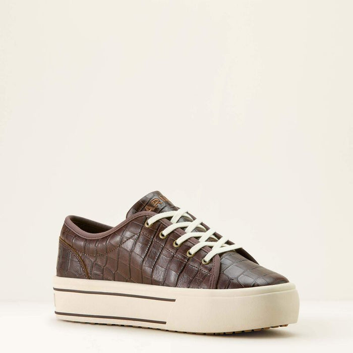 Ariat Women's Skylar Brown Luxe Expresso Croc Print Leather Casual Shoe 10063890