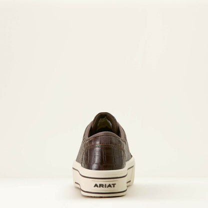 Ariat Women's Skylar Brown Luxe Expresso Croc Print Leather Casual Shoe 10063890