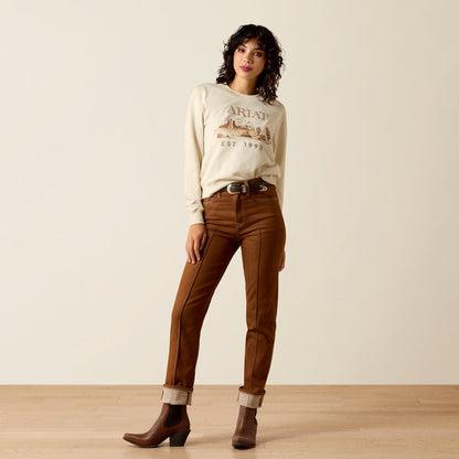 Ariat Women's Summer Sand Essential Embroidered Western Logo Crew Pullover Sweatshirt 10071166