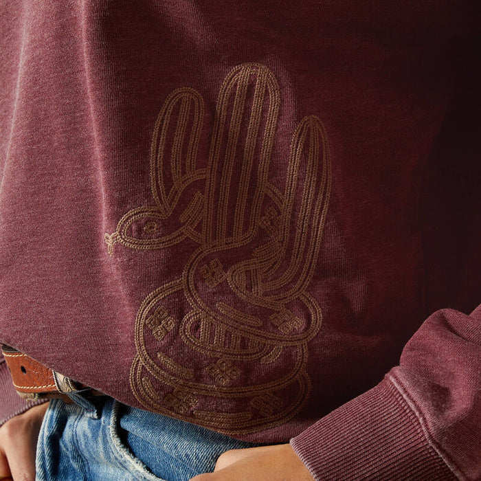 Ariat Women's Valley Port Royal Purple Western Embroidered Pullover Sweatshirt 10065945