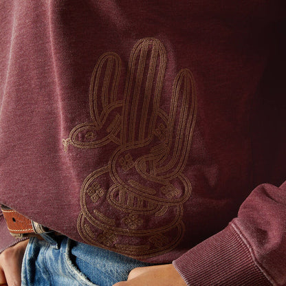 Ariat Women's Valley Port Royal Purple Western Embroidered Pullover Sweatshirt 10065945