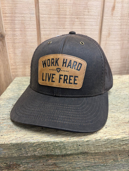 Ariat Work Richardson 112 Brown 'Work Hard Live Free' 6-Panel Snapback Ball Cap A290003102