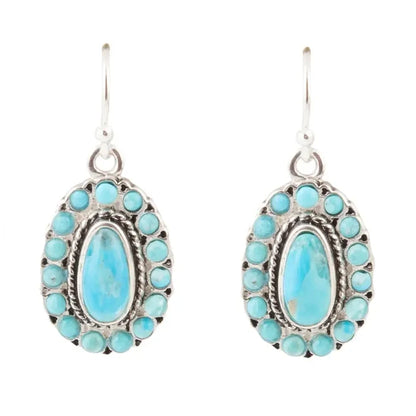 Barse Jewelry Little Sedona Blue Turquoise and Silver Drop Earrings TLSAE01T01P