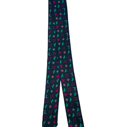 Black Southwestern Print Silk Twilly Scarf TW001BLK