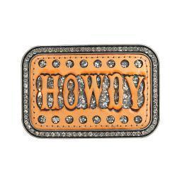 Blazin' Roxx Leather Howdy Belt Buckle 37934