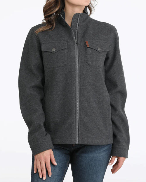 Cinch Women's Charcoal Grey Full Zip Brushed Shirt Jacket MAJ9904002