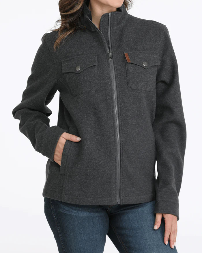 Cinch Women's Charcoal Grey Full Zip Brushed Shirt Jacket MAJ9904002
