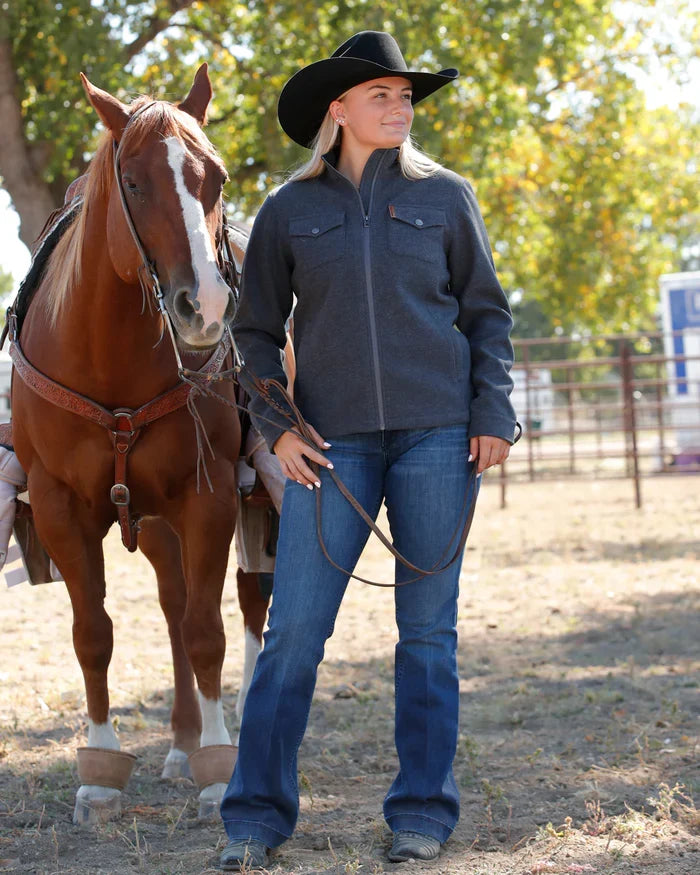 Cinch Women's Charcoal Grey Full Zip Brushed Shirt Jacket MAJ9904002