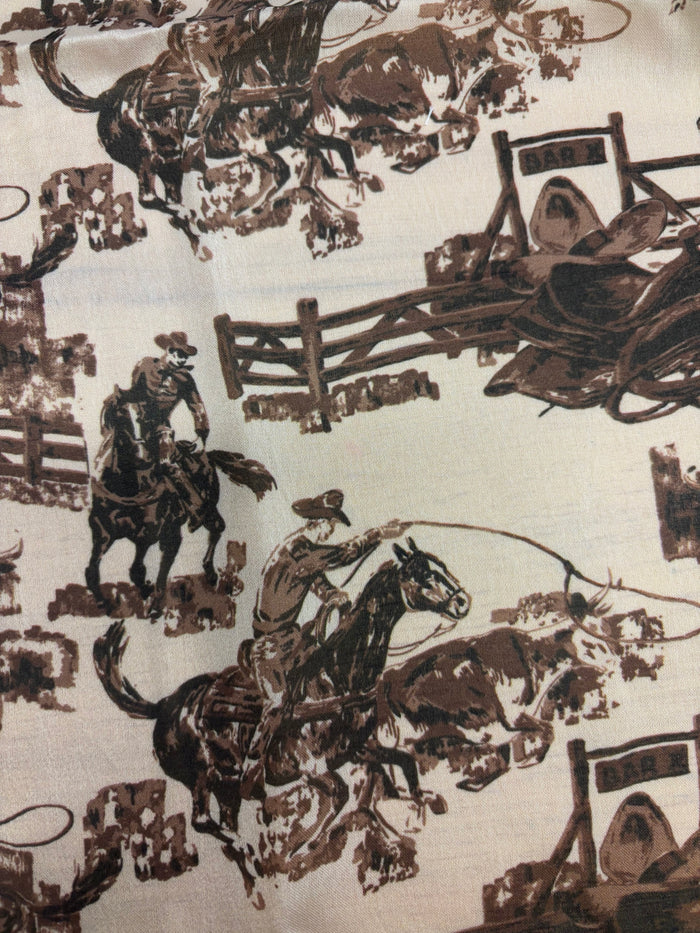 Cruel Girl Denim Women's Brown & Cream Western Print Wild Rag CXX7207029