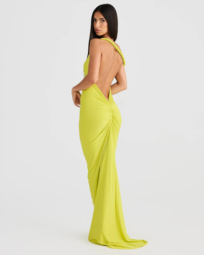 Maia Multi-Way Gown - Chartreuse