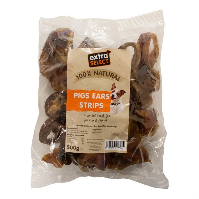 Extra Select: Pigs Ear Strips 500gm