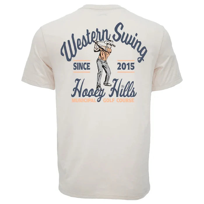 Hooey Men's Cream 'Cowboy Swing' Golf Graphic Short Sleeve Tee Shirt GT2604CR