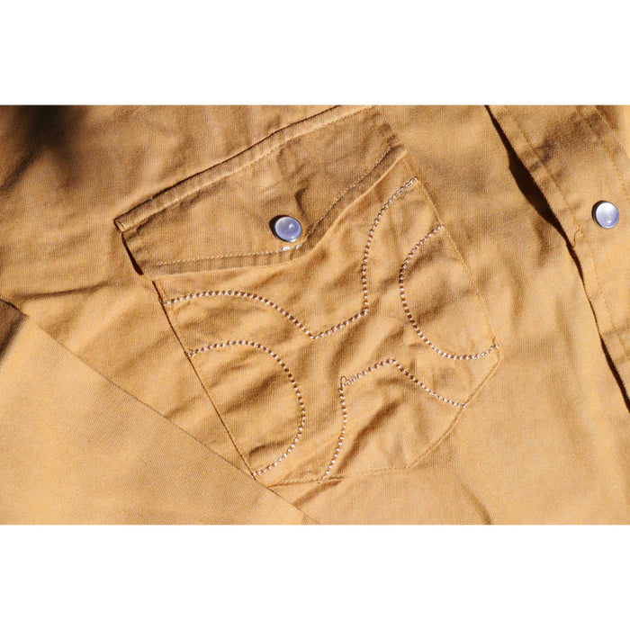 Hooey Men's Washed Tan Del Denim Chambray Pearl Snap Long Sleeve Western Shirt HT1879TN