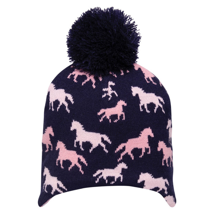 Hy Equestrian Flaine Childrens Hat: Navy/Pink