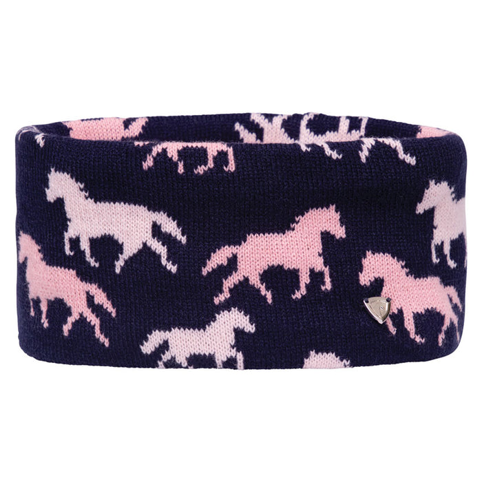 Hy Equestrian Flaine Childrens Headband: Navy/Pink