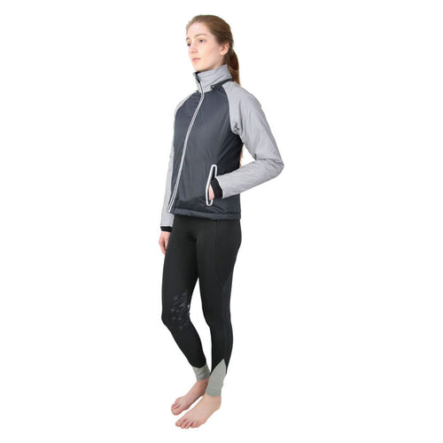 Hy Equestrian Silva Flash Waterproof Padded Jacket Black/Silver