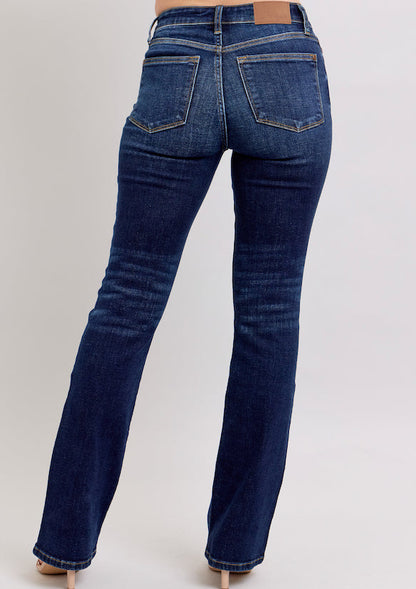 Judy Blue Women's Petite Dark Wash High-Rise Boot Cut Jeans 82586-PT