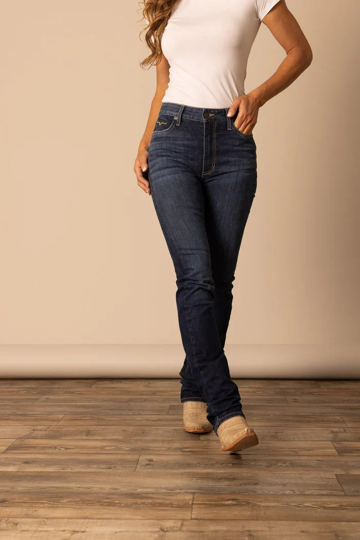 Kimes Ranch Women's Sarah Dark Wash High Rise Slim Bootcut Jeans