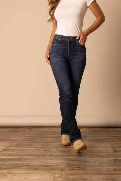 Kimes Ranch Women's Sarah Dark Wash High Rise Slim Bootcut Jeans