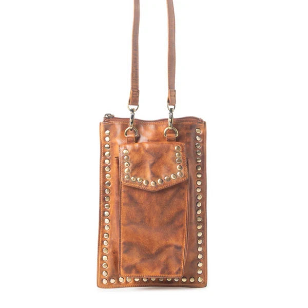 Myra Bag Burnt Honey Brown Western Wanderer Genuine Leather Crossbody Purse S-12868