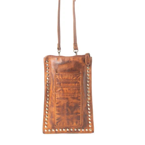 Myra Bag Burnt Honey Brown Western Wanderer Genuine Leather Crossbody Purse S-12868