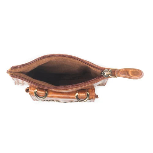 Myra Bag Burnt Honey Brown Western Wanderer Genuine Leather Crossbody Purse S-12868