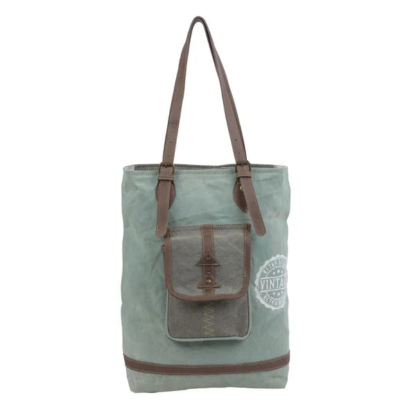 Myra Bag Dusk Green Caelum Canvas Tote Bag  S-4756