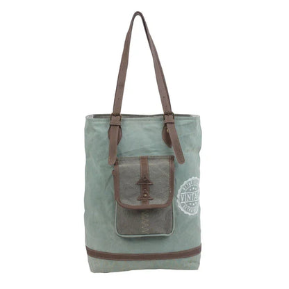 Myra Bag Dusk Green Caelum Canvas Tote Bag  S-4756