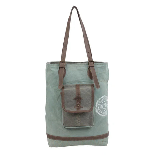 Myra Bag Dusk Green Caelum Canvas Tote Bag  S-4756